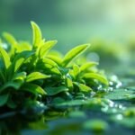 Zöld alga növények vízfelszínen, természetes környezetben.