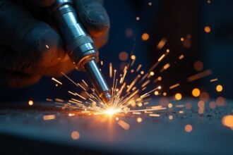 MIG hegesztési technika bemutatása, hegesztés közben kreatív szikrázás