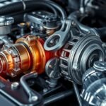 Autó vízpumpa részlet az motor hűtési rendszerében