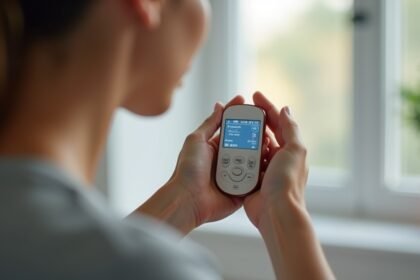 TENS készülék használata fájdalomcsillapításhoz otthon.