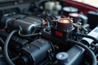 Gyújtótrafó az elektromos rendszerben, autó motor alatt