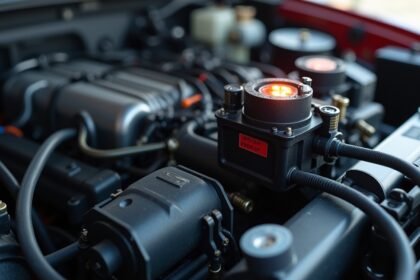 Gyújtótrafó az elektromos rendszerben, autó motor alatt