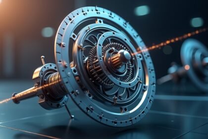 Modern giroszkóp képe, amely bemutatja a technológiai innovációt.