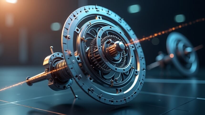 Modern giroszkóp képe, amely bemutatja a technológiai innovációt.