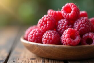 Friss málna tálban, antioxidánsokban gazdag gyümölcs