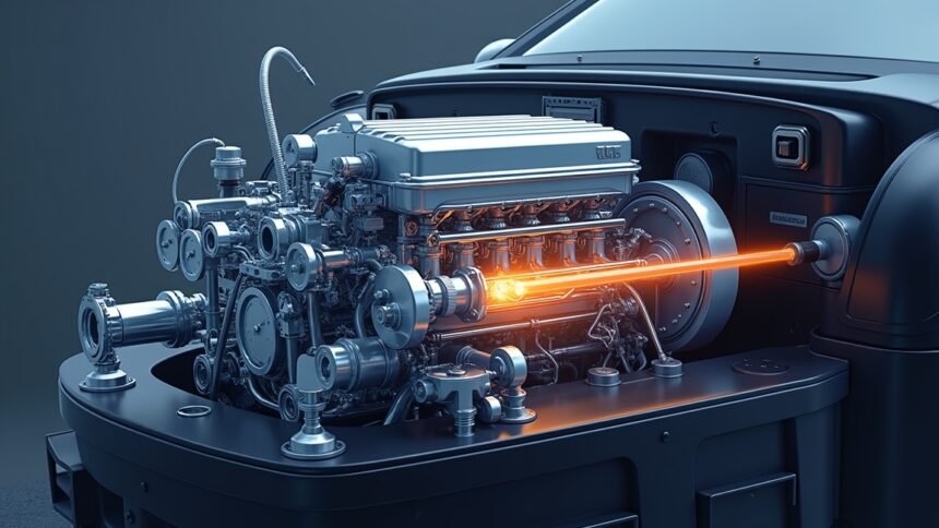 MPI motor részletezve, amely bemutatja a több befecskendezőt és üzemanyag adagolást.