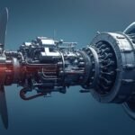 Modern motor szív fúvókákkal és technológiai részletekkel.