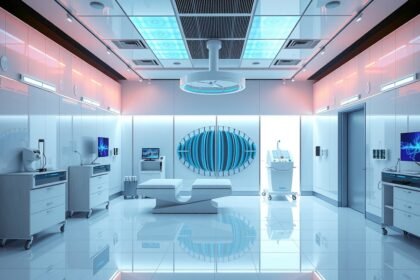 Modern lézerterápiás kezelőhelyiség