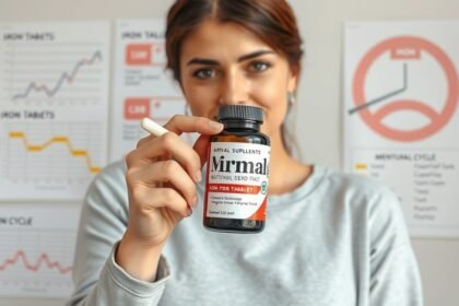 Vas tabletta bemutatása női egészséggel kapcsolatos háttérrel.