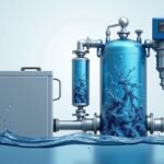 Hidrofor rendszer vízellátás biztosításához, vízszivattyúval.