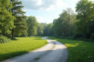 Zöld nyeles telek csendes kerületben, széles gyep és faállomány.