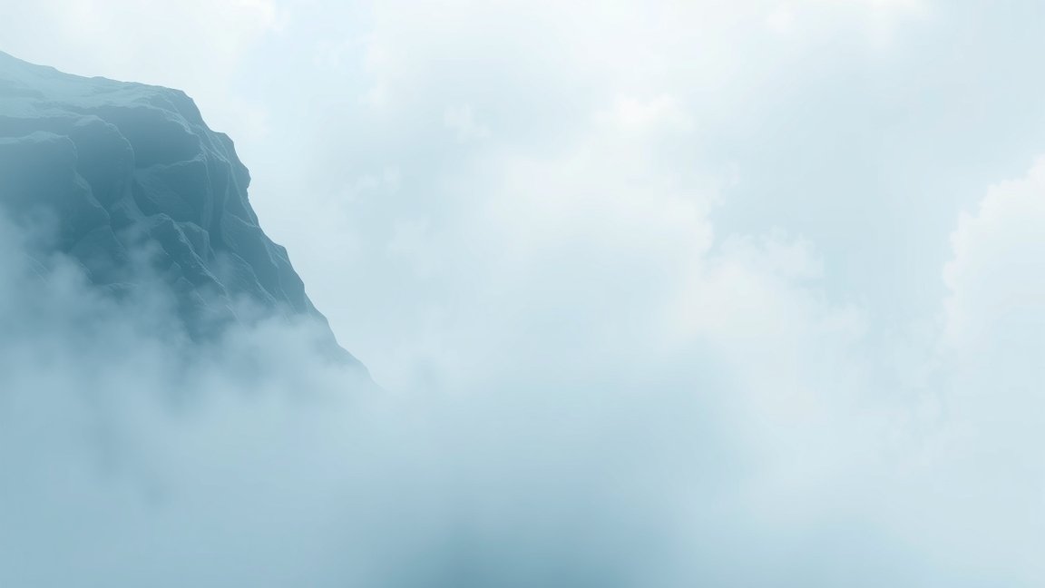 Felhők feletti hegyvonulat, modern és nyugodt táj.