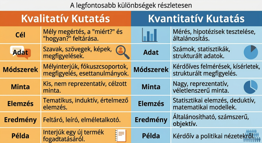 Kvalitatív és kvantitatív kutatás jellemzői