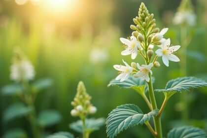 Fehér virágok természetes környezetben a gyulladáscsökkentésért