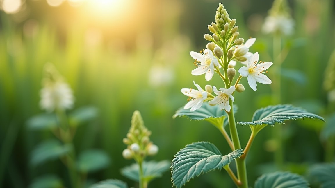 Fehér virágok természetes környezetben a gyulladáscsökkentésért
