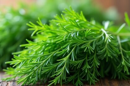 Friss kapor levelek közelről, zöld színű fűszer