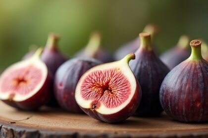 Friss fügék, egyik félbevágva, tálcán