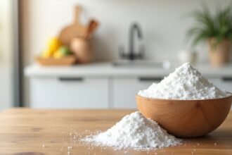 Szódabikarbóna és bórax a konyhában, természetes tisztításhoz.