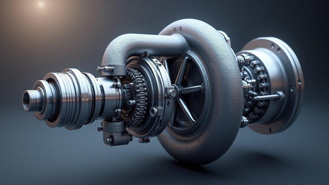 Egy változó geometriai turbó részletes képe