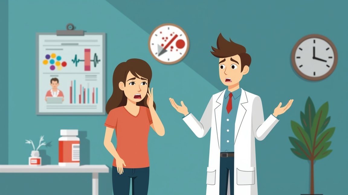 Orvos és beteg beszélgetése a vérnyomáscsökkentő gyógyszerek mellékhatásairól.