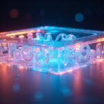 Holografikus 3D kép világítással és fényhullámokkal