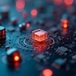Modern elektronikai áramkör ellenállás képe LED fényekkel
