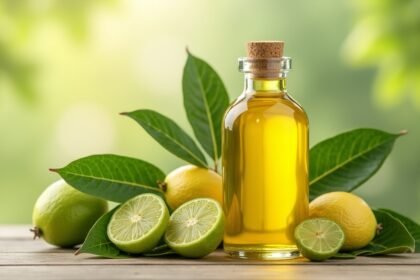 Litsea cubeba olaj és citromszeletek frissítő környezetben