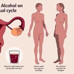 Infographic about the effects of alcohol on the menstrual cycle.