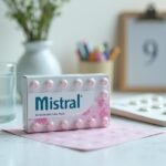 Mistral fogamzásgátló tabletták csomagolása és üveg víz