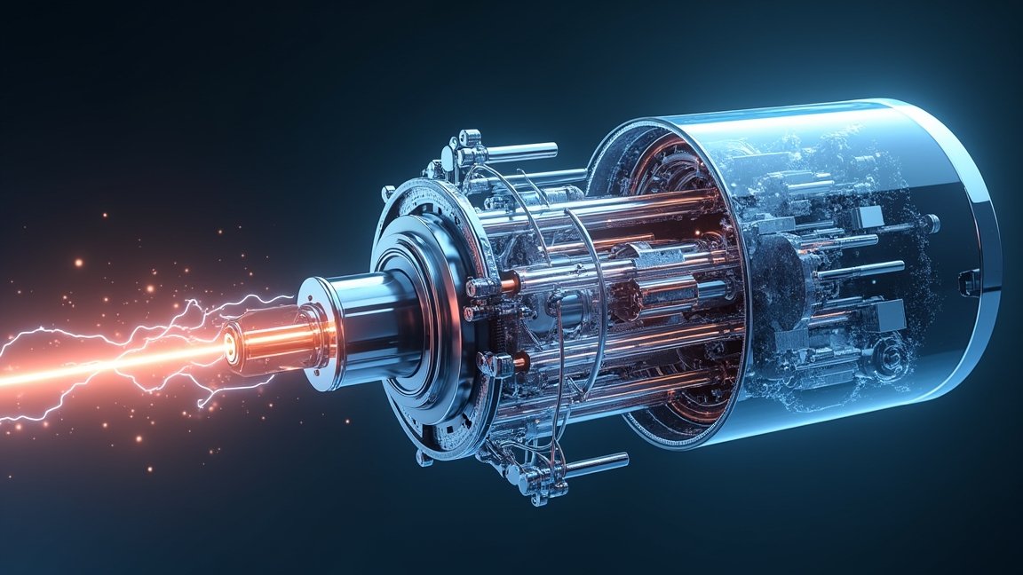 Modern elektromos motor részletes ábrázolása árammal és mágneses térrel.