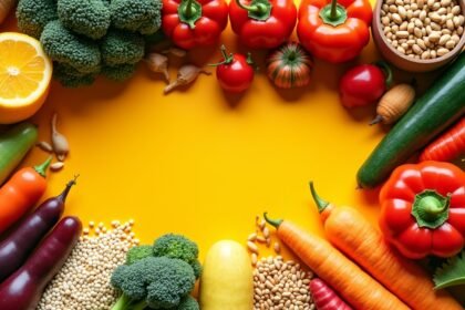 Friss zöldségek és gyümölcsök, amelyek támogatják a B-vitamin komplexet.