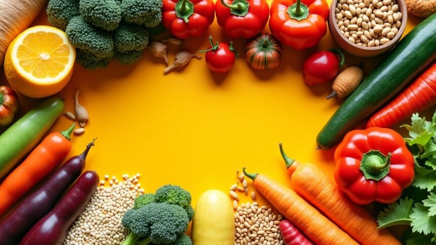Friss zöldségek és gyümölcsök, amelyek támogatják a B-vitamin komplexet.
