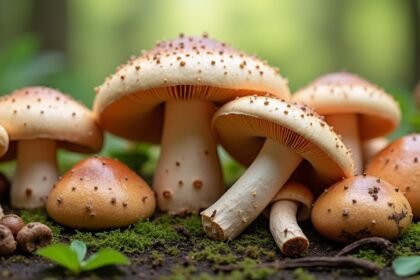 Friss gombák a természetben, egészség és emésztés javításáért.