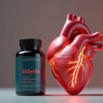 Liderin táplálékkiegészítő és emberi szív 3D-s ábrázolása